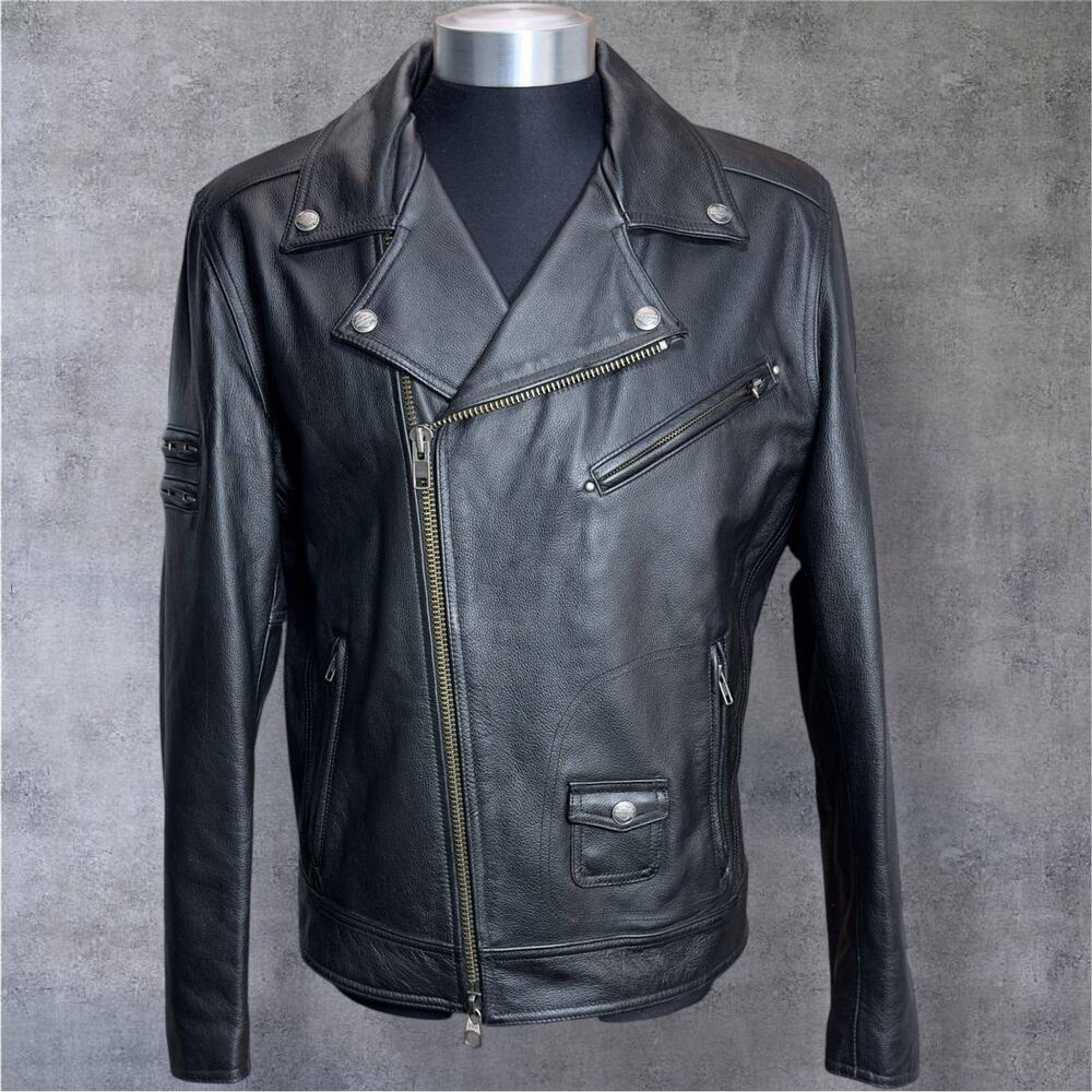 Harley-Davidson Willie G. Designator SKULL Leather Motorcycle Jacket Mens sz M